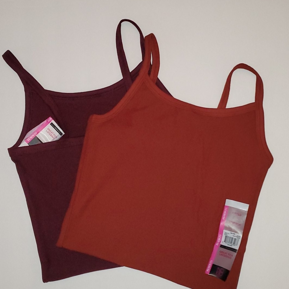 NOBO Women's ribbed fitted cami XS lot of 2 NWT